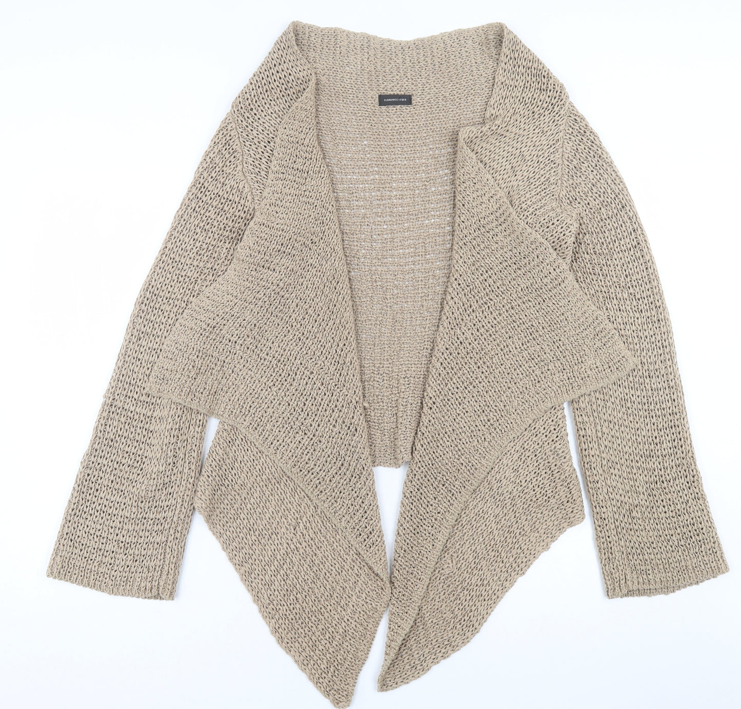 Florence + Fred Womens Brown V-Neck  Acrylic Cardigan Jumper Size L