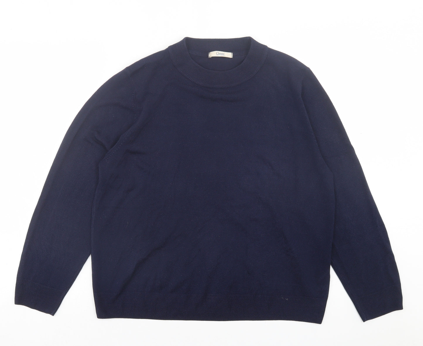 Marks and Spencer Womens Blue Crew Neck  Acrylic Pullover Jumper Size 20