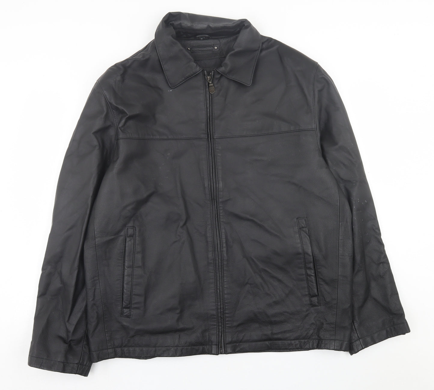 Designer Collection Mens Black   Biker Jacket Size XL  Zip