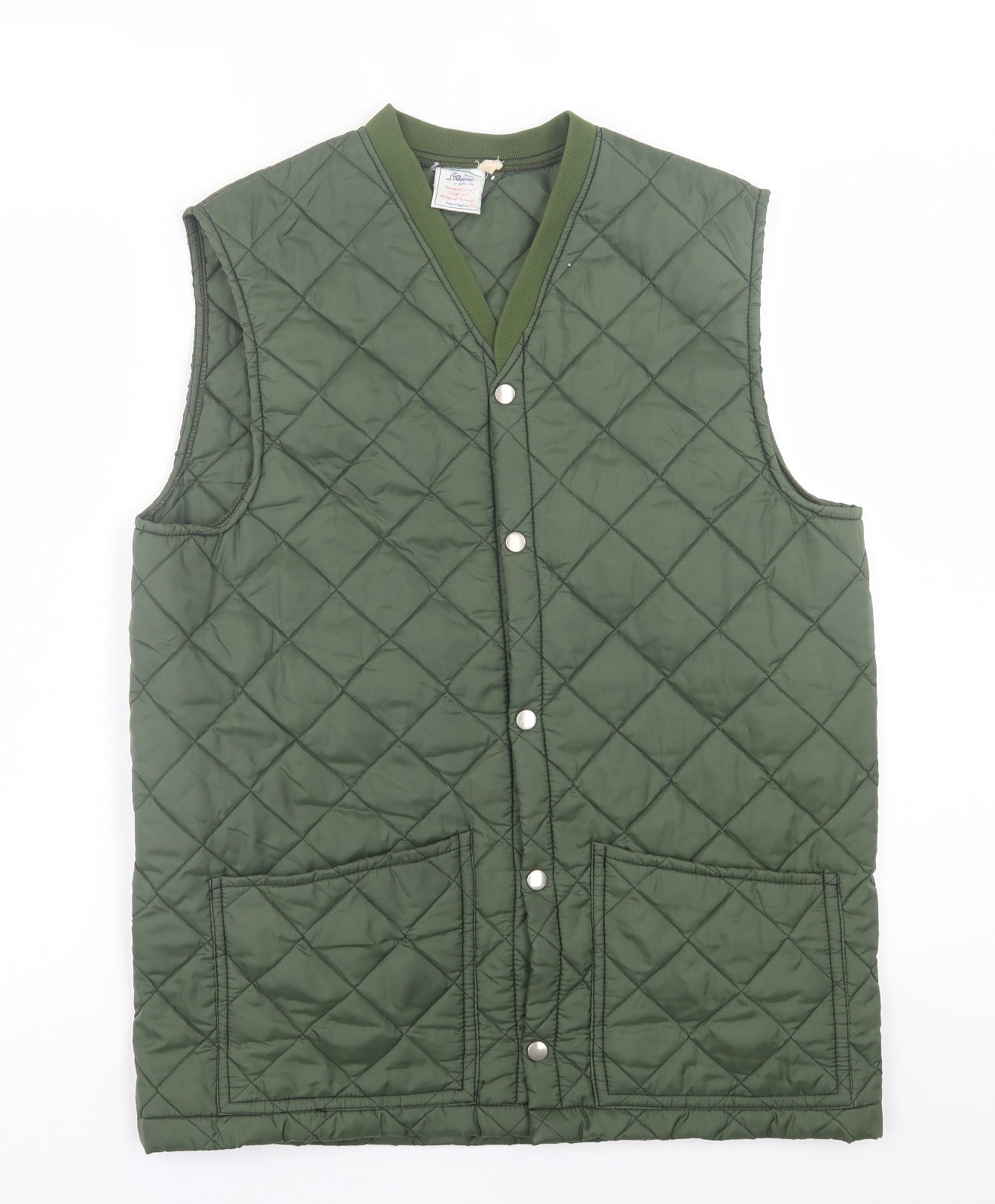 St Berrard Mens Green   Gilet Jacket Size L  Button