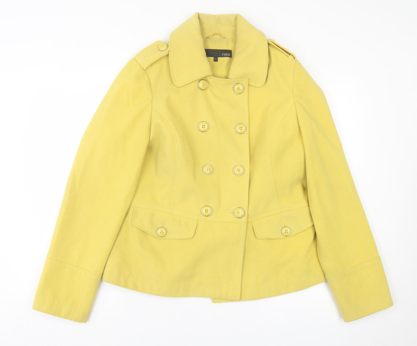 NEXT Womens Yellow   Jacket Coat Size 16  Button