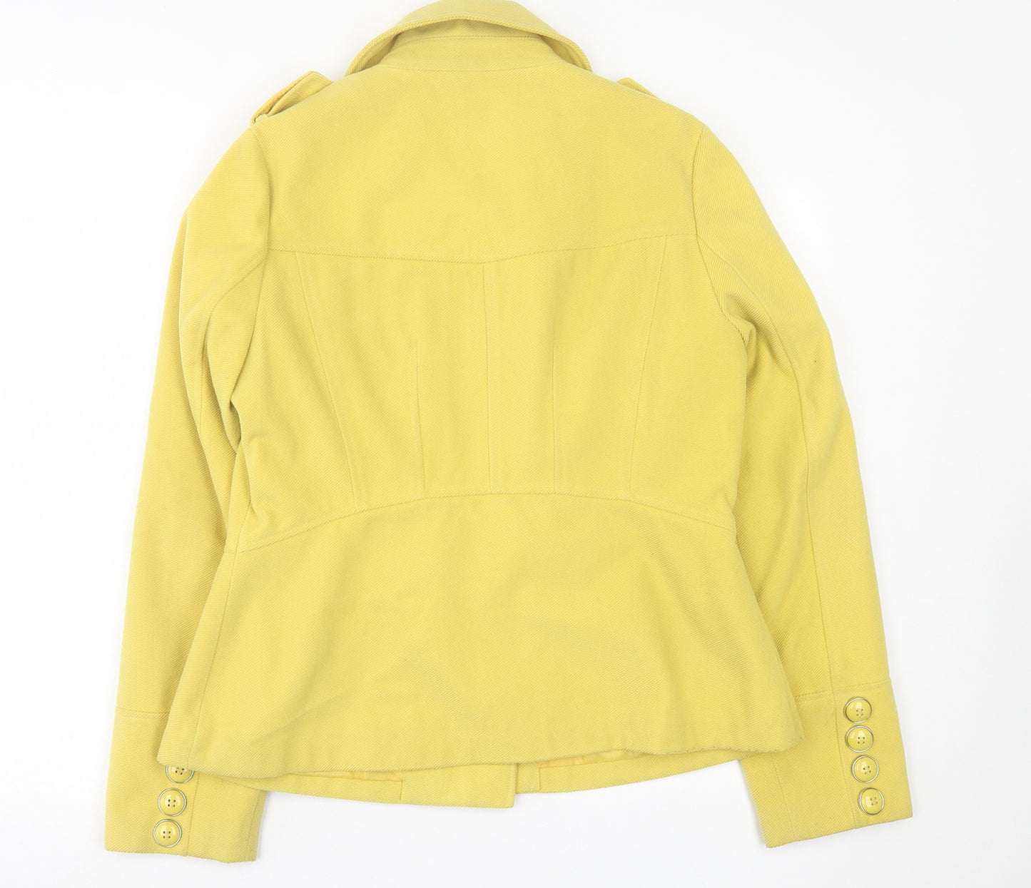 NEXT Womens Yellow   Jacket Coat Size 16  Button