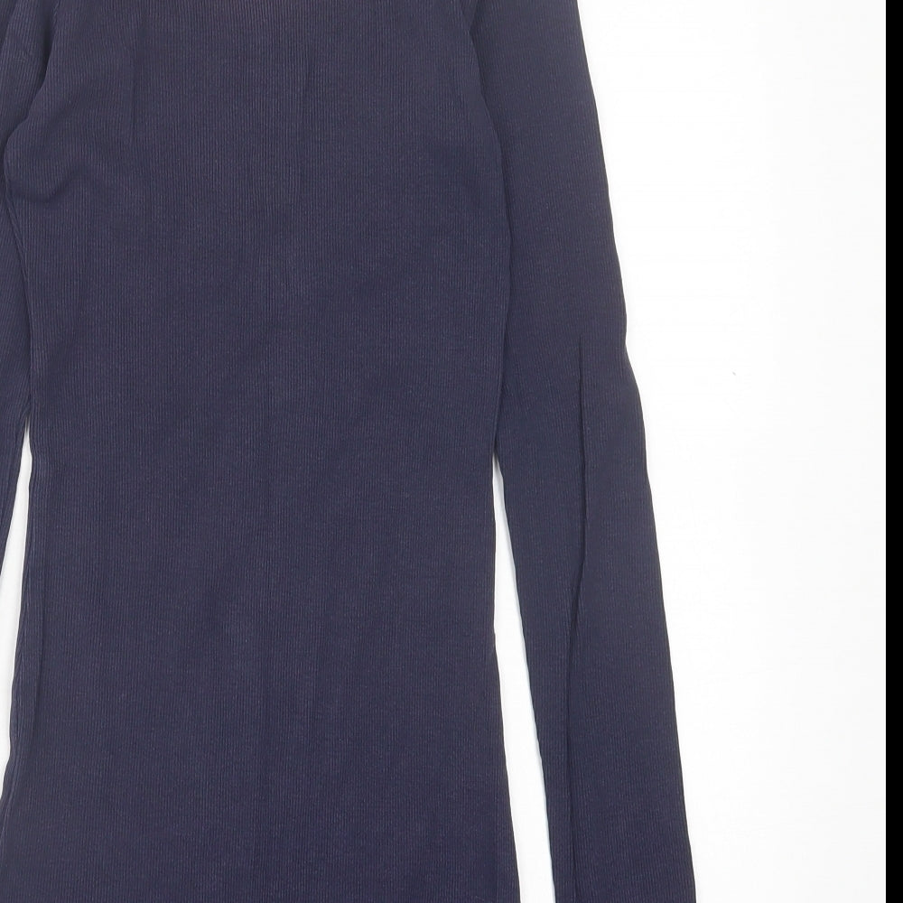 H&M Womens Blue  Cotton Basic T-Shirt Size S Scoop Neck