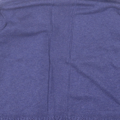 Indigo Womens Purple V-Neck  Cotton Cardigan Jumper Size 8