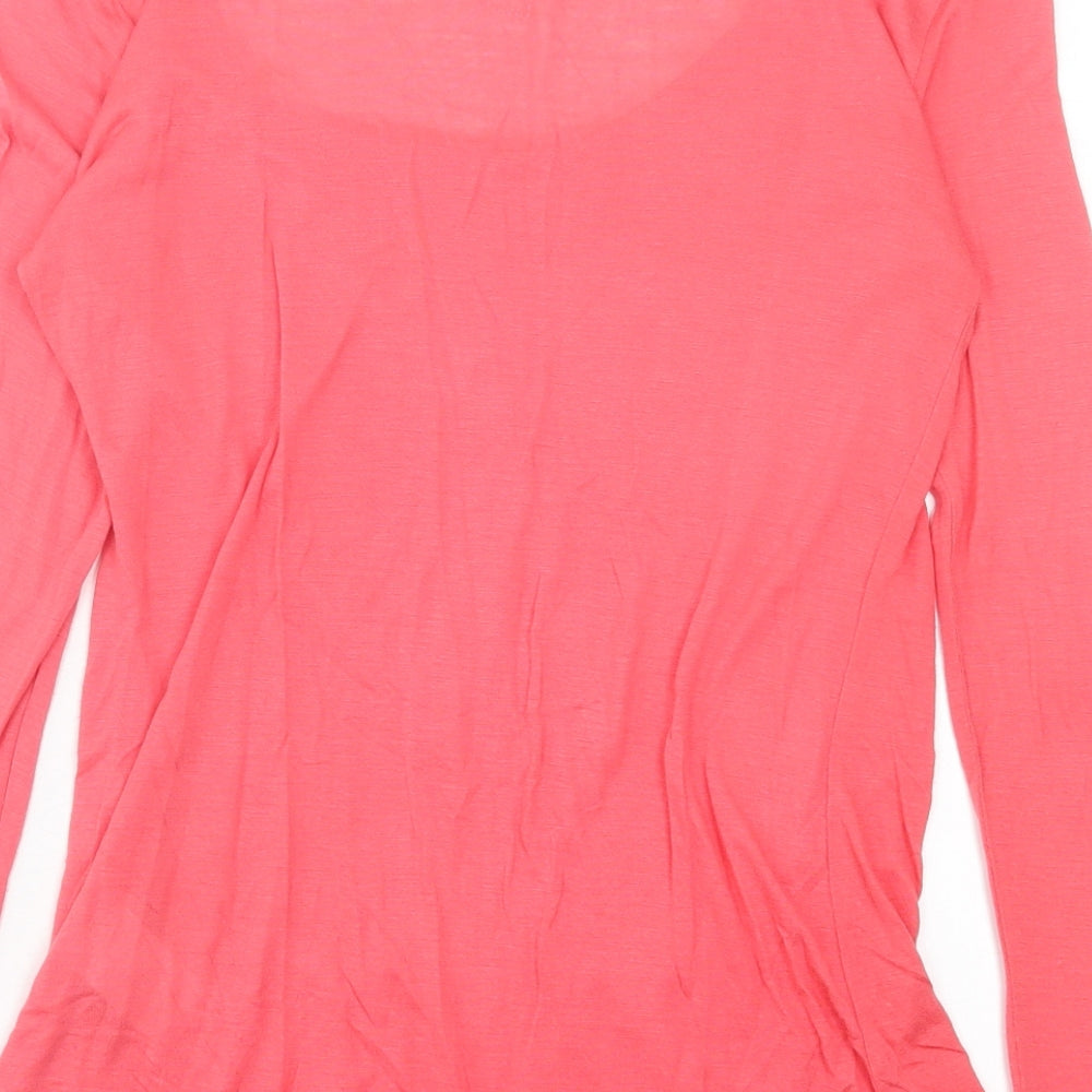 Peacocks Womens Pink  Modal Basic T-Shirt Size 10 Scoop Neck