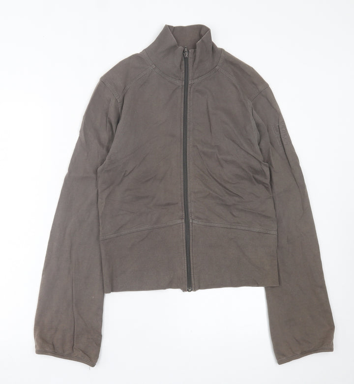 USA Pro Womens Brown Cotton Full Zip Sweatshirt Size M Zip