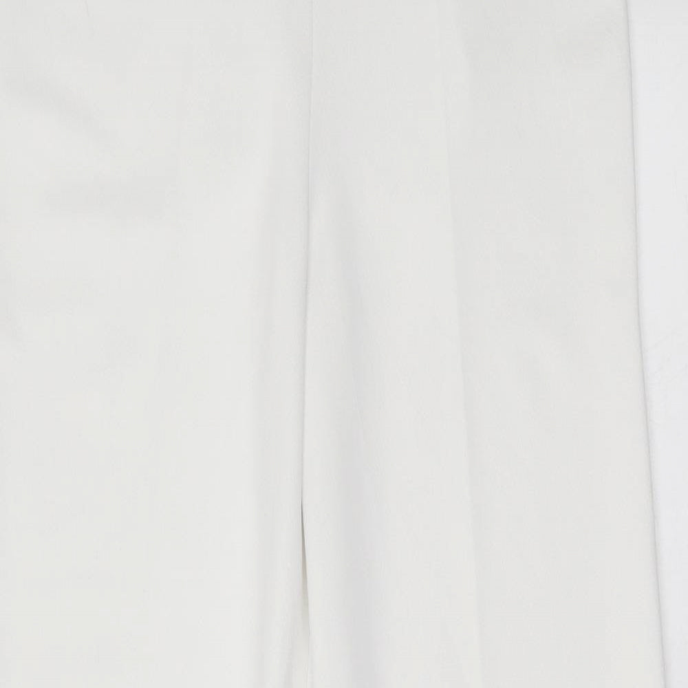 Miss Selfridge Womens White  Polyester Trousers  Size 8 L30 in Regular Tie