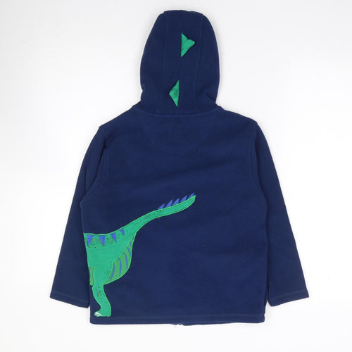 Edinburgh Woollen Mill Boys Blue  Polyester Full Zip Hoodie Size 7-8 Years  Zip - Dinosaur