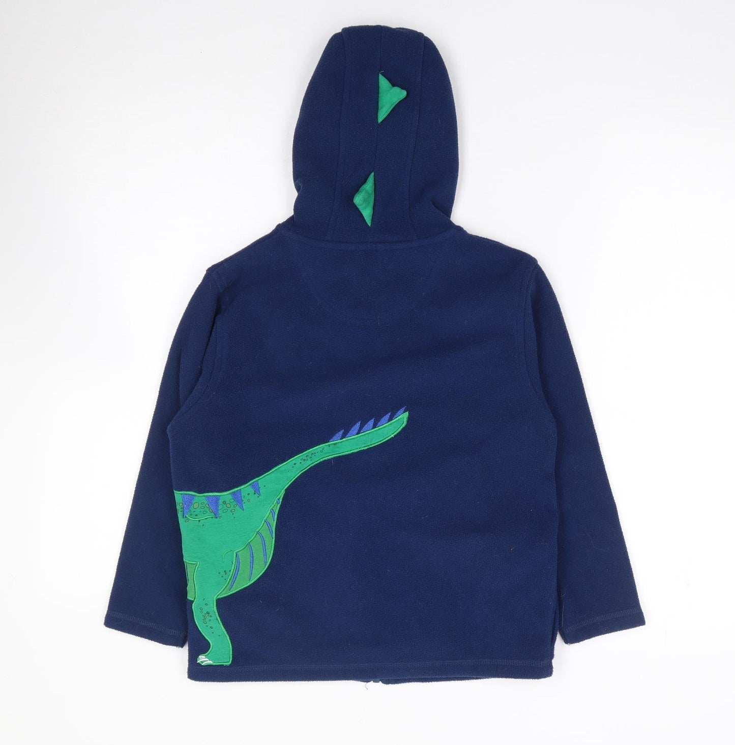 Edinburgh Woollen Mill Boys Blue  Polyester Full Zip Hoodie Size 7-8 Years  Zip - Dinosaur