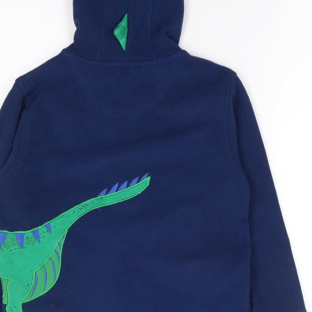 Edinburgh Woollen Mill Boys Blue  Polyester Full Zip Hoodie Size 7-8 Years  Zip - Dinosaur