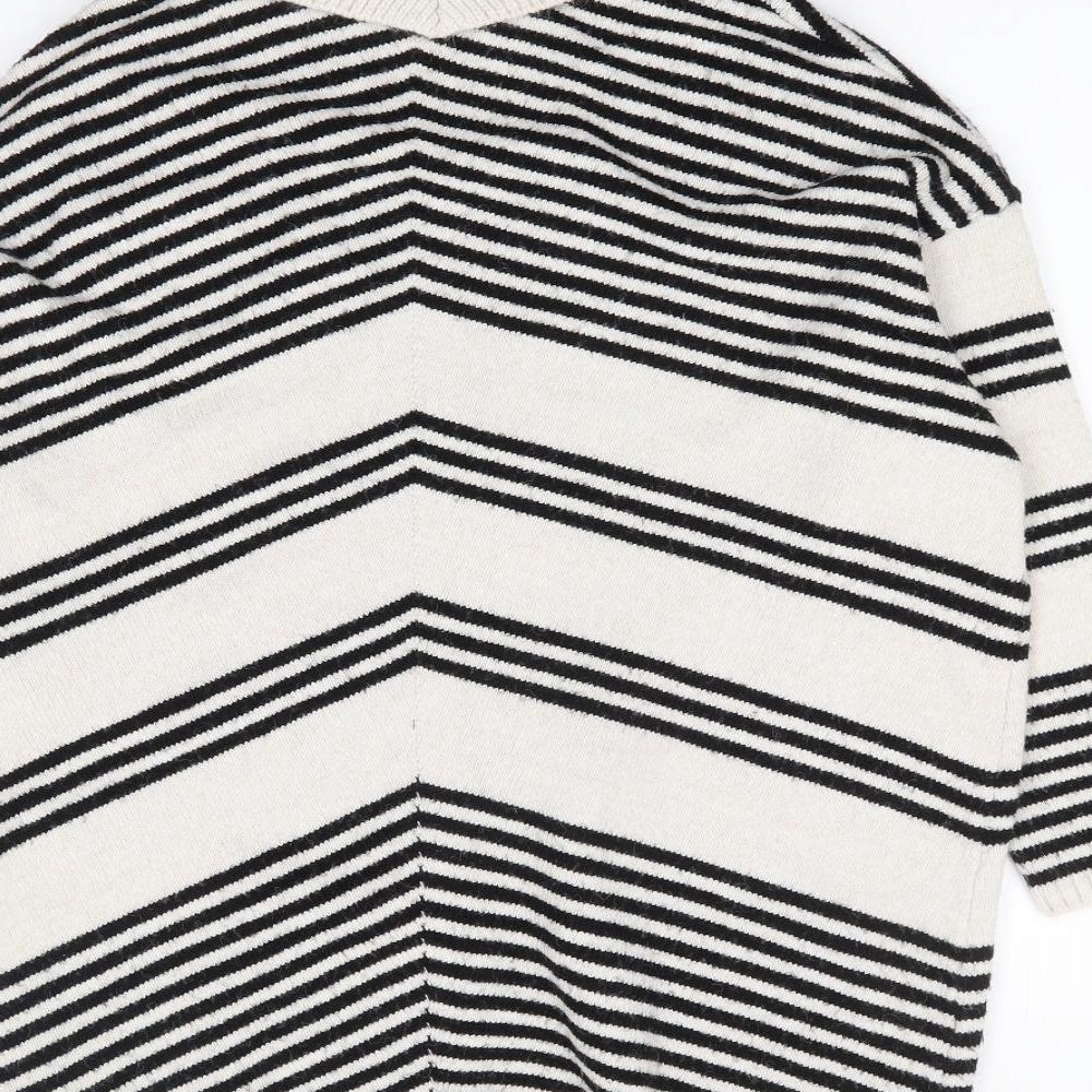 George Womens Beige Roll Neck Striped Acrylic Pullover Jumper Size M