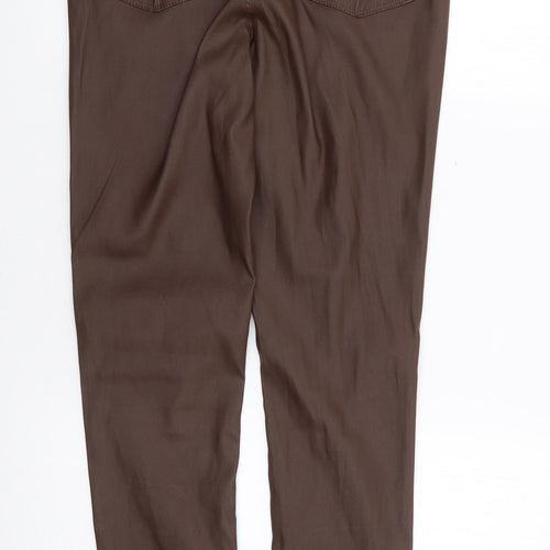 Primark Womens Brown  Polyester Trousers  Size 12 L29 in Regular Zip