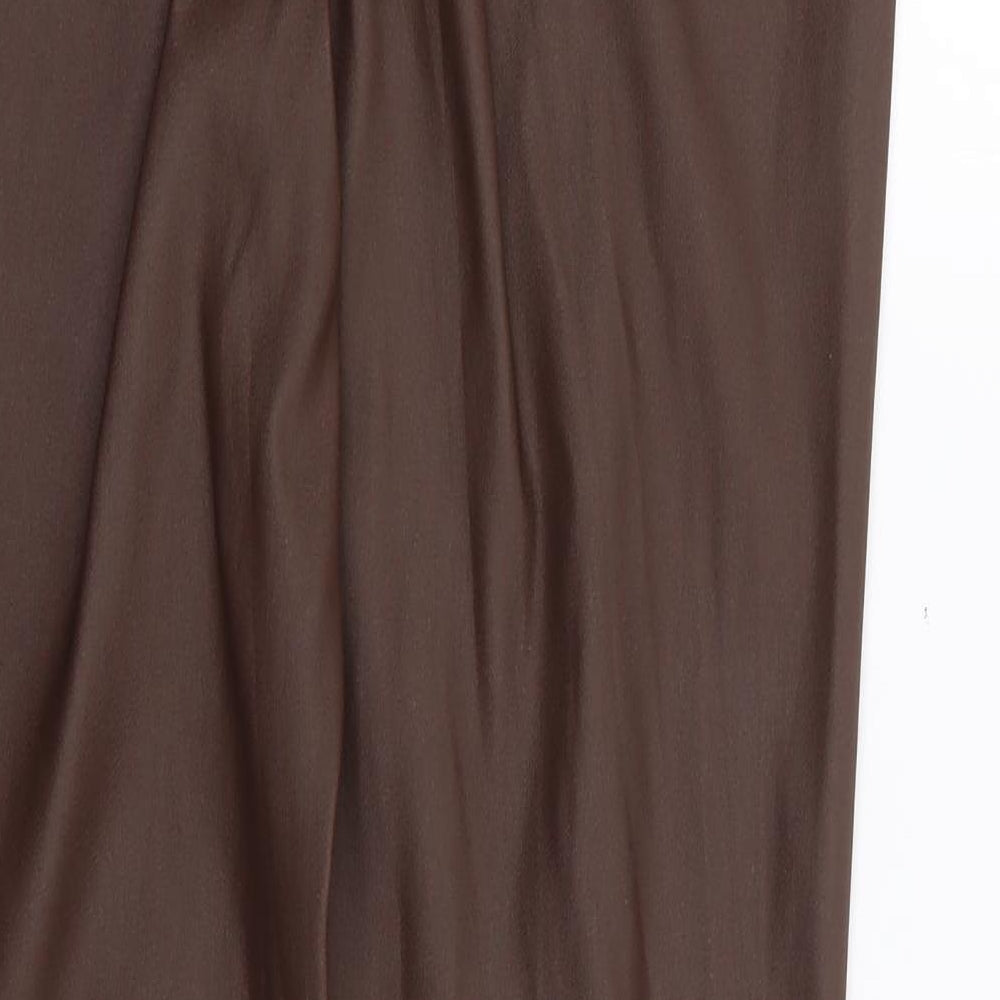 Primark Womens Brown  Polyester Trousers  Size 12 L29 in Regular Zip