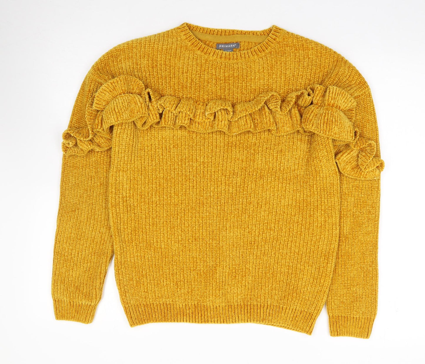 Primark Girls Yellow Crew Neck  Polyester Pullover Jumper Size 12-13 Years  Pullover
