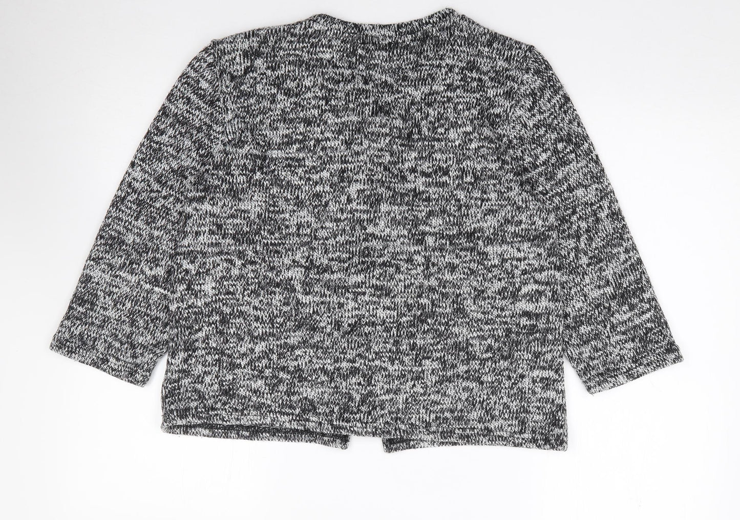 Per Una Womens Black Crew Neck  Acrylic Cardigan Jumper Size L