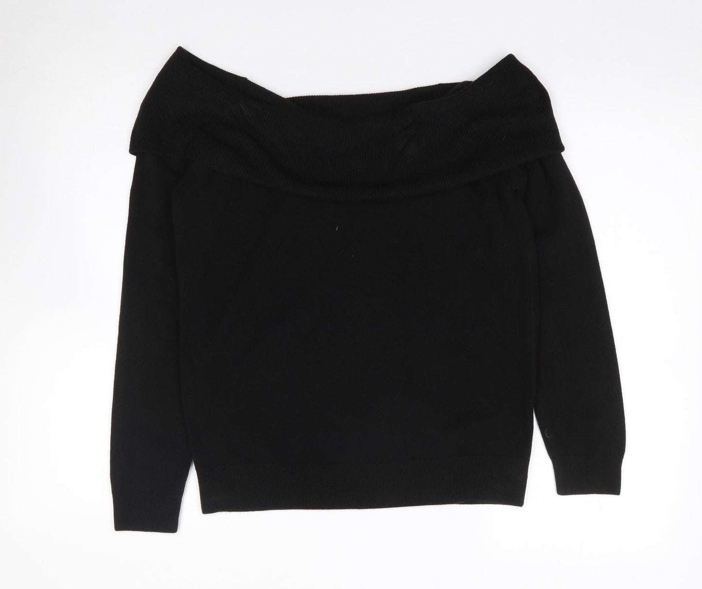NEXT Womens Black Boat Neck  Acrylic Pullover Jumper Size 14
