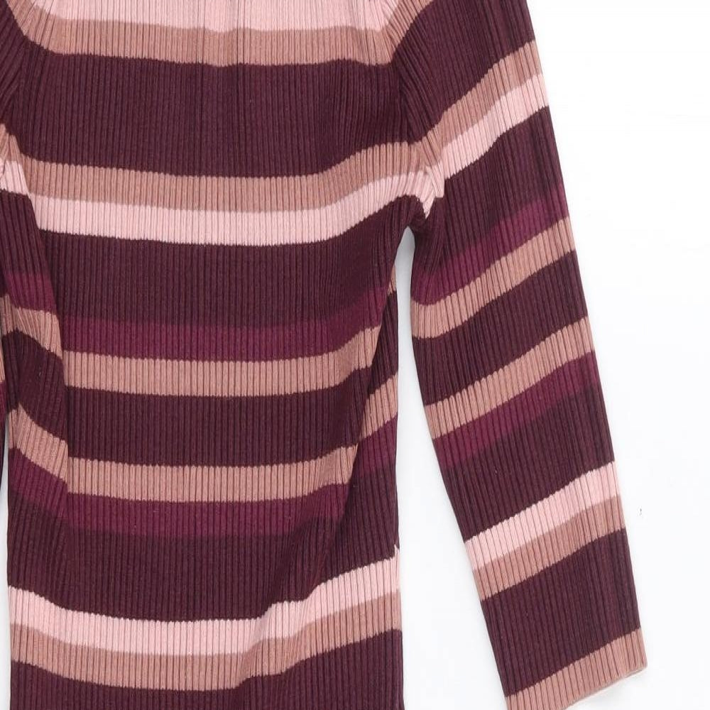 Lu NYC Womens Multicoloured Striped Polyester Jumper Dress  Size XS  High Neck Pullover