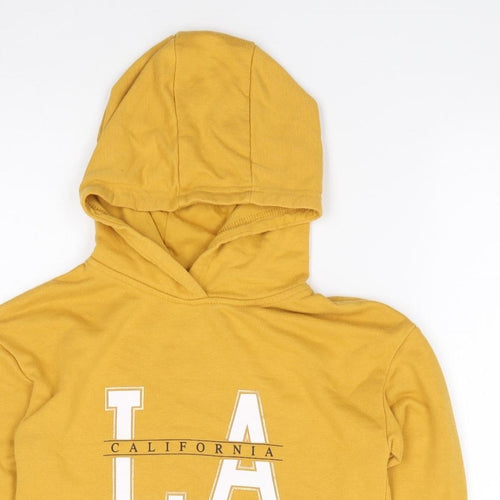 Primark Girls Yellow  Cotton Pullover Hoodie Size 8-9 Years  Pullover