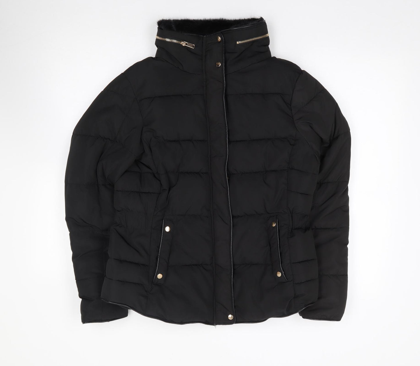 New Look  Womens Black   Parka Coat Size 12  Zip