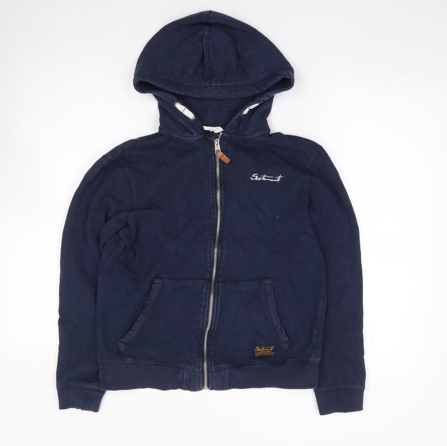 H&M  Boys Blue  Cotton Full Zip Hoodie Size 13-14 Years  Zip