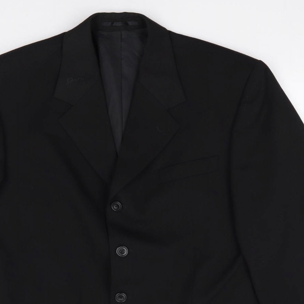 Blakes Mens Black  Polyester Jacket Suit Jacket Size 40