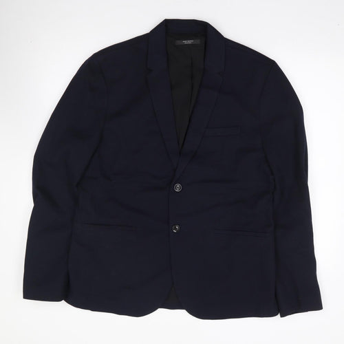 Zara Mens Blue  Polyester Jacket Suit Jacket Size XL