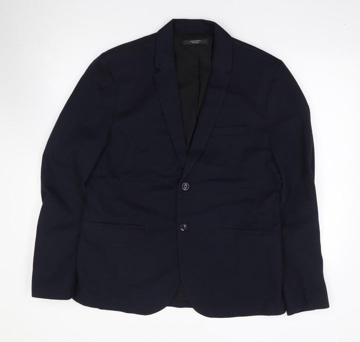 Zara Mens Blue  Polyester Jacket Suit Jacket Size XL