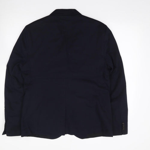 Zara Mens Blue  Polyester Jacket Suit Jacket Size XL