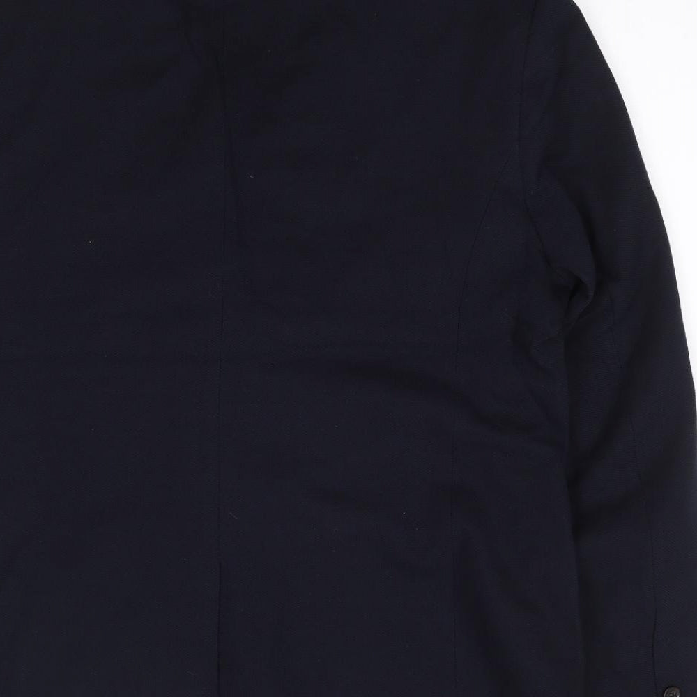 Zara Mens Blue  Polyester Jacket Suit Jacket Size XL
