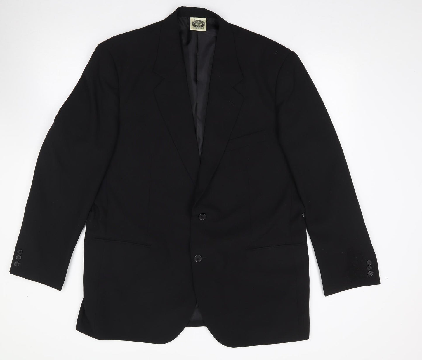 Premier Man Mens Black  Polyester Jacket Suit Jacket Size 44