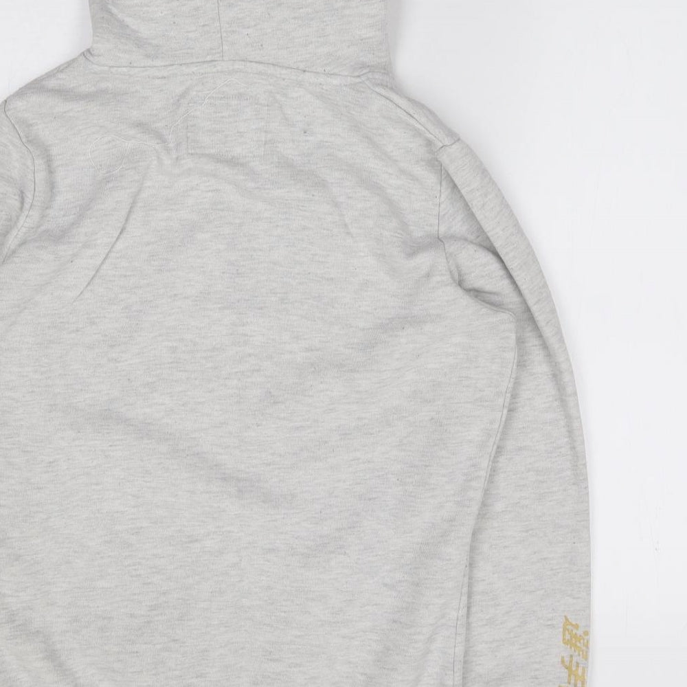 Superdry Womens Grey  Cotton Pullover Hoodie Size 10  Pullover