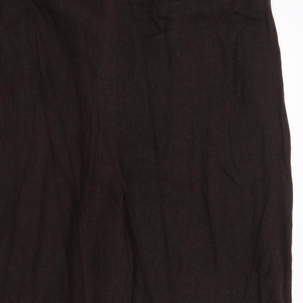 Evans  Womens Brown  Linen Trousers  Size 22 L27 in Regular