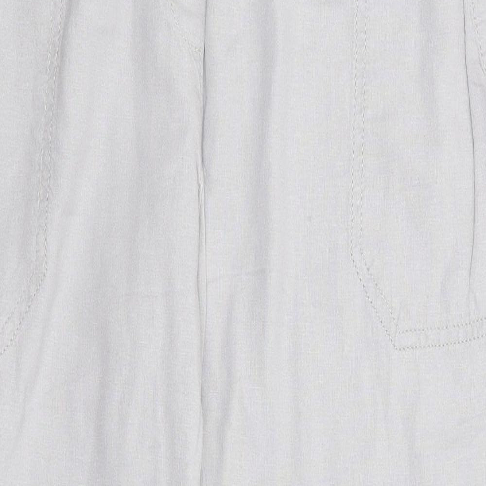 Next  Womens Grey  Linen Chino Trousers Size 14 L25 in Regular Drawstring