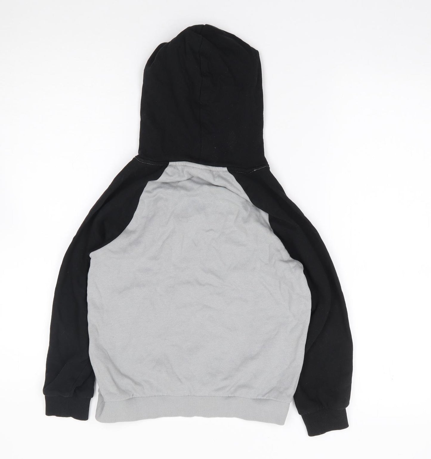 Name It  Boys Grey Colourblock 100% Cotton Pullover Hoodie Size 7-8 Years  Pullover