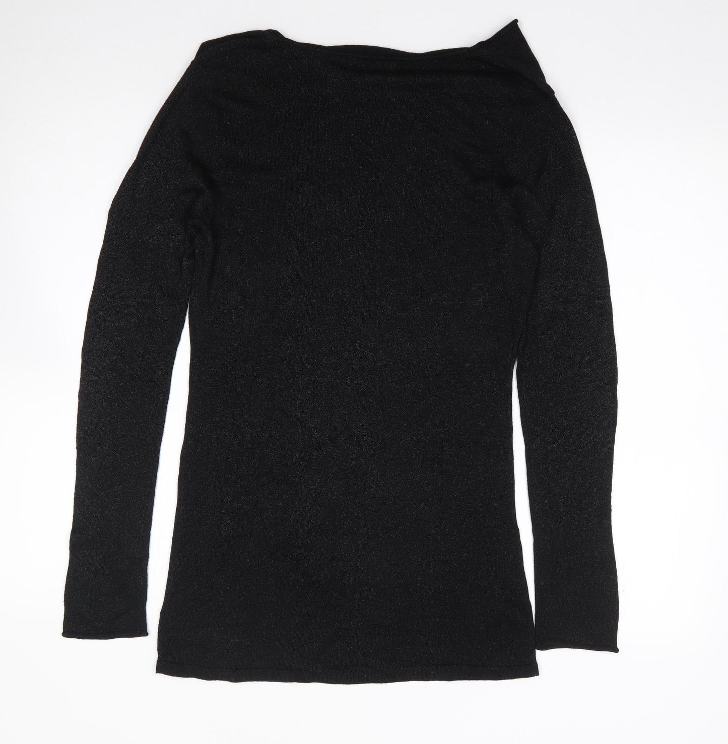 South  Womens Black Boat Neck  Polyester Tunic Jumper Size S