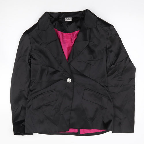 Select Womens Black  Polyester Jacket Blazer Size 12