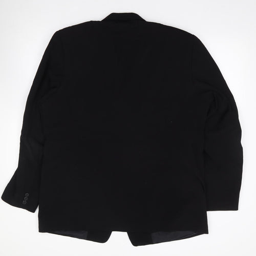 Preworn Mens Black  Polyester Jacket Suit Jacket Size 44