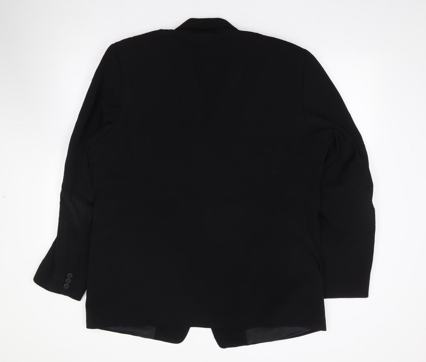 Preworn Mens Black  Polyester Jacket Suit Jacket Size 44