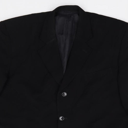 Preworn Mens Black  Polyester Jacket Suit Jacket Size 44
