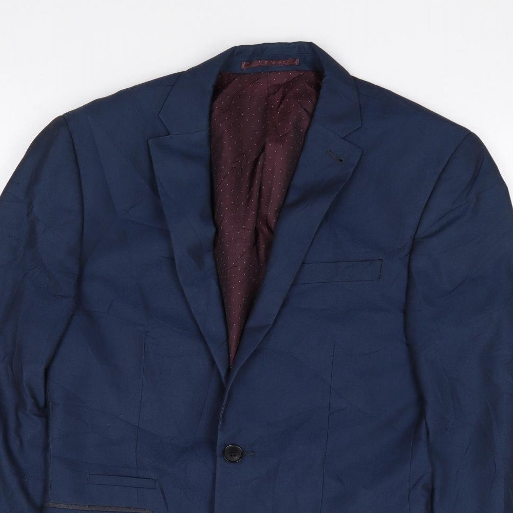 Next  Mens Blue  Polyester Jacket Suit Jacket Size 36