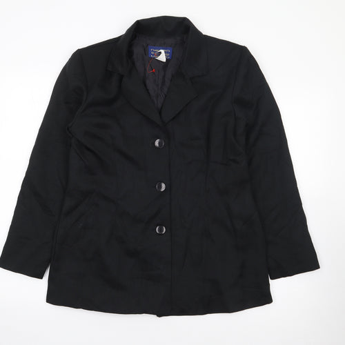Willow Ridge Womens Black  Polyester Jacket Suit Jacket Size 8