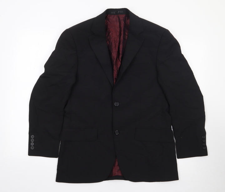 Tom English Mens Black Polyester Jacket Suit Jacket Size 36