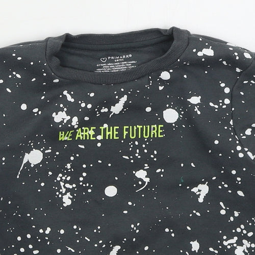 Primark Boys Grey  Cotton Pullover Sweatshirt Size 6-7 Years  Pullover - We Are The Future
