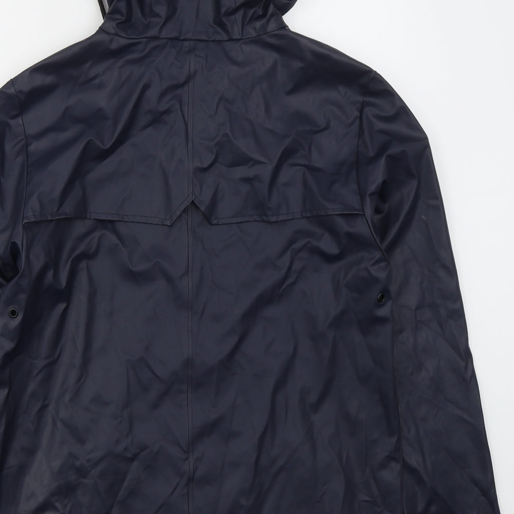 RAINS Womens Blue   Rain Coat Coat Size XS  Zip