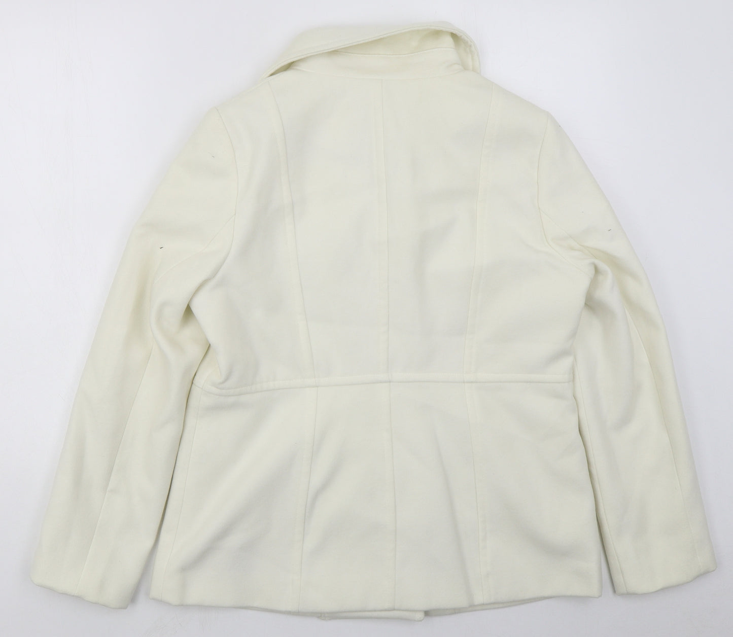 Damart Womens White   Pea Coat Coat Size 12  Button