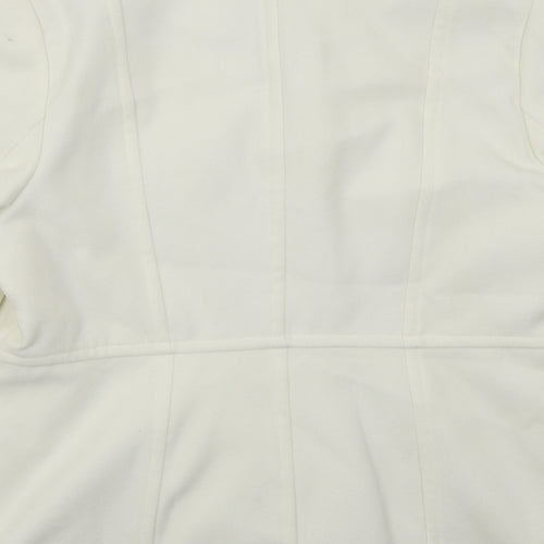 Damart Womens White   Pea Coat Coat Size 12  Button