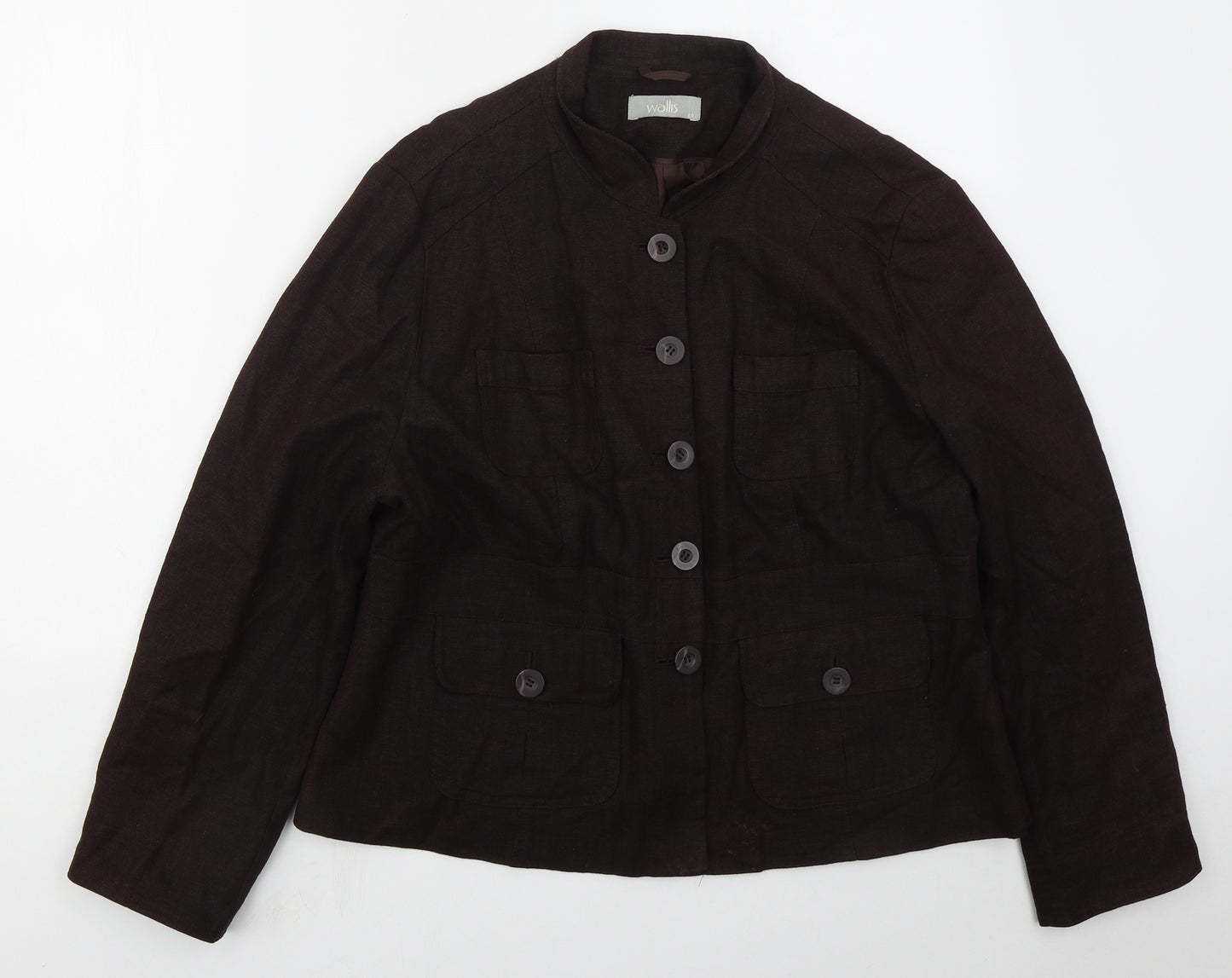 Wallis Womens Brown Jacket Size 20 Button