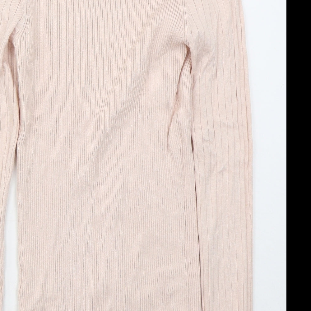 New Look Womens Pink Crew Neck  Viscose Pullover Jumper Size 12