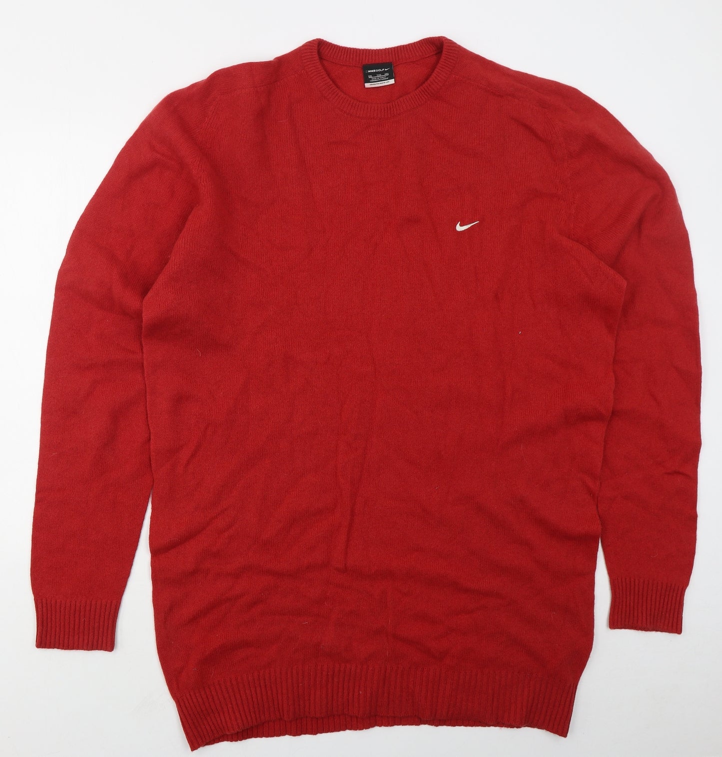 Nike Mens Red Crew Neck  Wool Pullover Jumper Size 2XL
