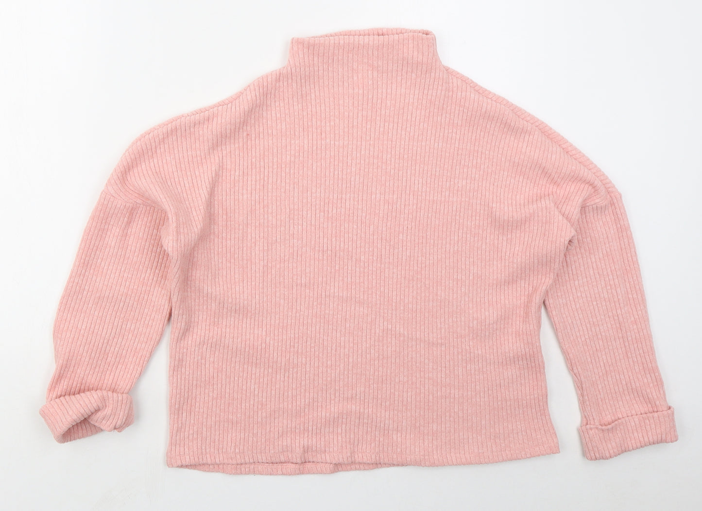 H&M Womens Pink Mock Neck  Viscose Pullover Jumper Size S